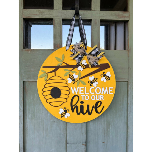 Welcome to our Hive Door Hanger Front Door Wreath