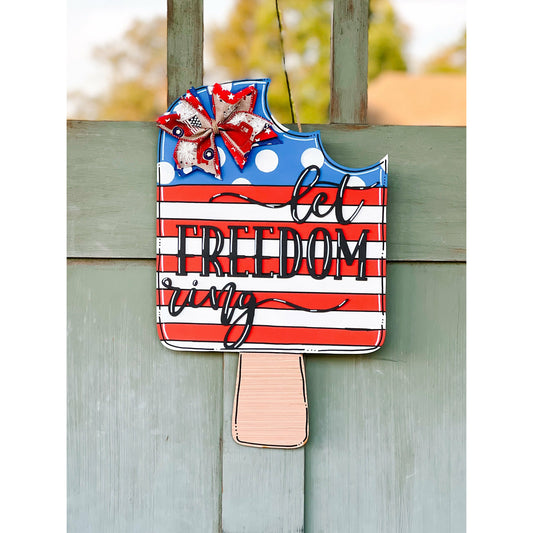 4th of July Popsicle Door Hanger