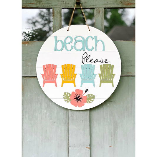 Beach Please Welcome Door Hanger