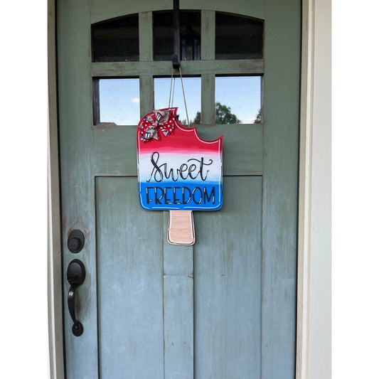 4th of July Popsicle Sweet Freedom Door Hanger