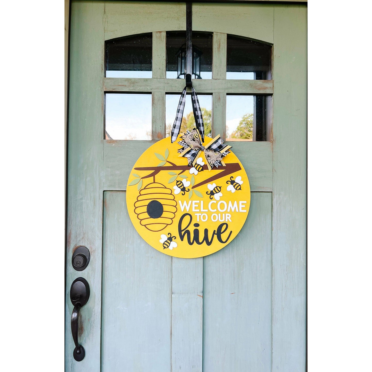 Welcome to our Hive Door Hanger Front Door Wreath