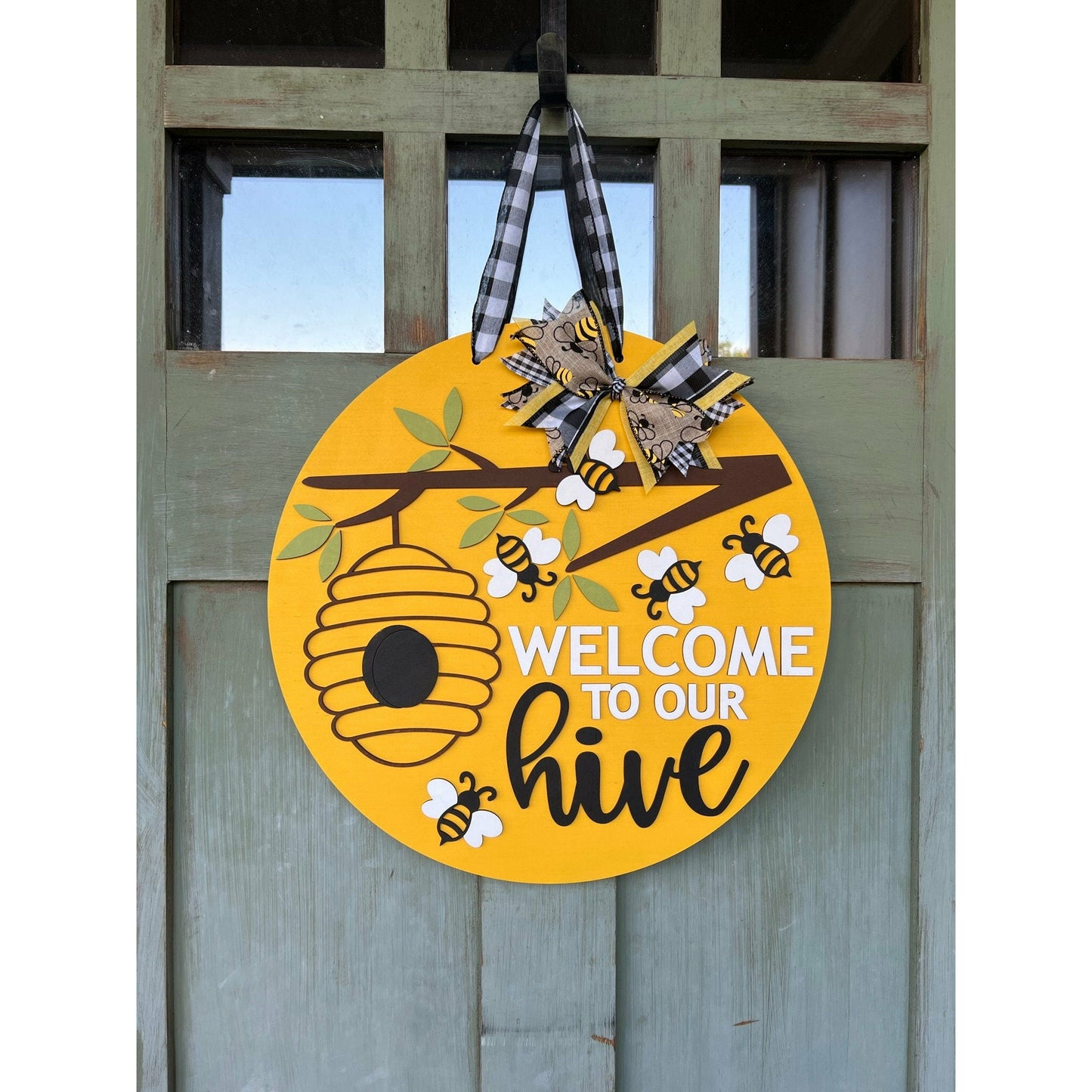 Welcome to our Hive Door Hanger Front Door Wreath